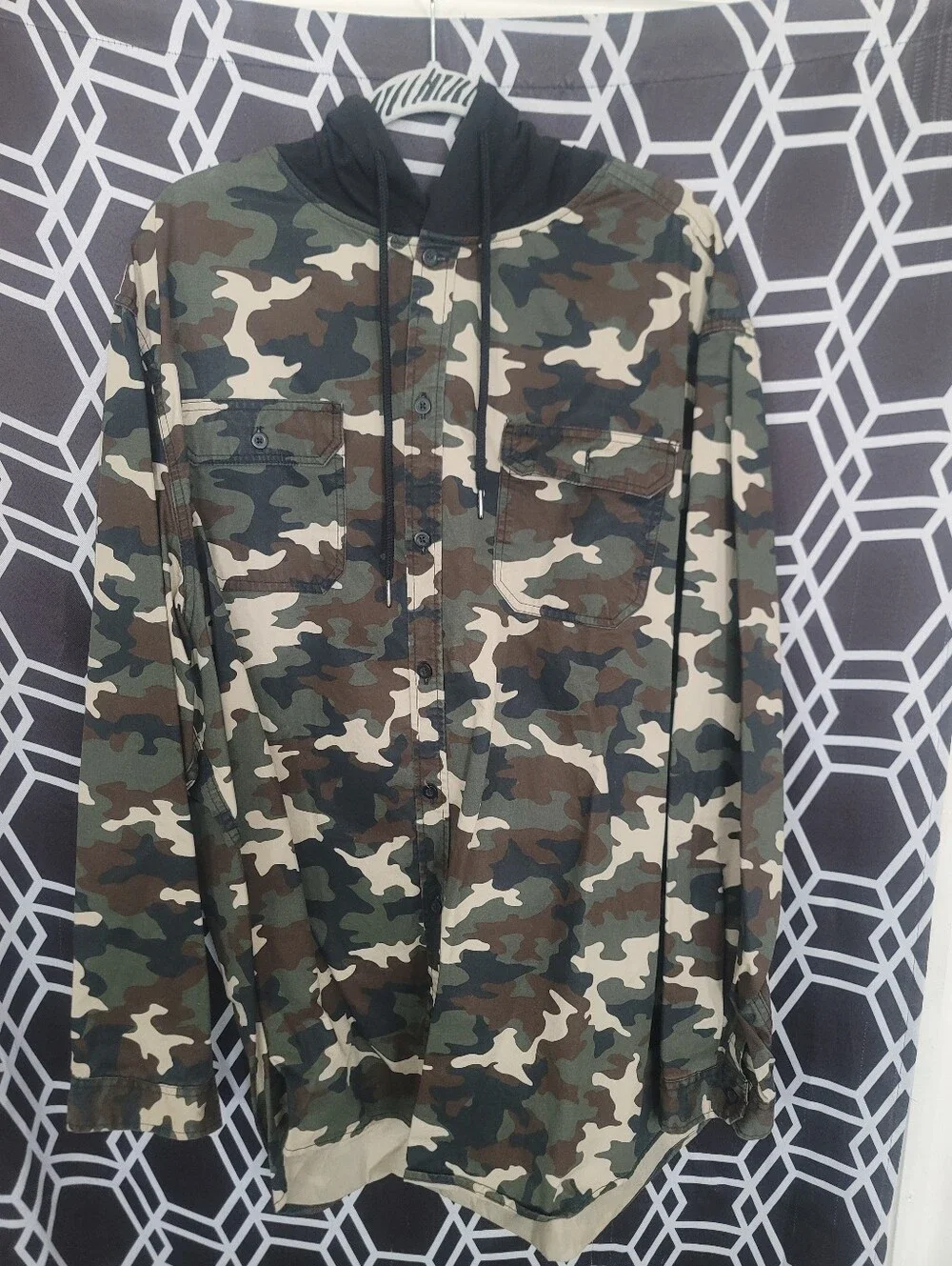 No Boundaries  Camouflage Shirt Jacket